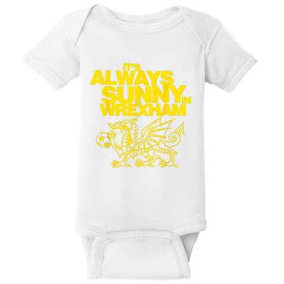 Funny ItS Always Sunny In Wrexham Wales Dragon Football Baby Bodysuit