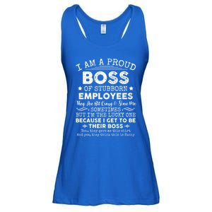 Funny I Am A Proud Boss Of Stubborn Employees Gift Ladies Essential Flowy Tank