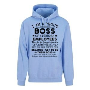 Funny I Am A Proud Boss Of Stubborn Employees Gift Unisex Surf Hoodie