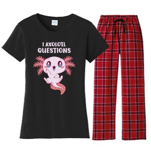 Funny I Axolotl Questions Cute Axolotl Kids Girl Women's Flannel Pajama Set