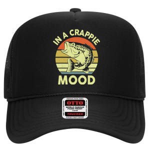 Fishing-Shirt In A Crappie Mood Fisherman Funny Bass Dad High Crown Mesh Back Trucker Hat