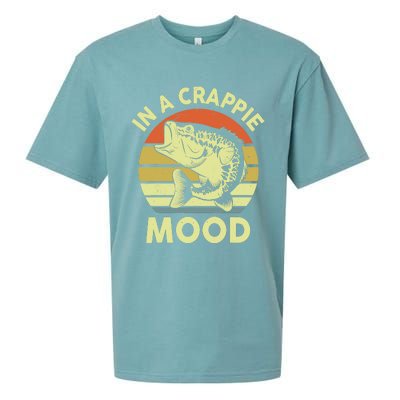 Fishing-Shirt In A Crappie Mood Fisherman Funny Bass Dad Sueded Cloud Jersey T-Shirt