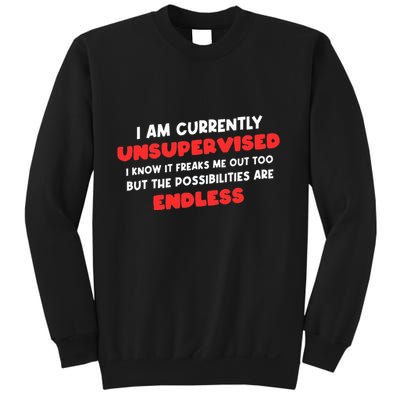 Funny I Am Currently Unsupervised I Know It Freaks Me Sweatshirt