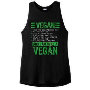 Funny I Am Still A Vegan Vegetarian Healthy Love Haters Ladies PosiCharge Tri-Blend Wicking Tank