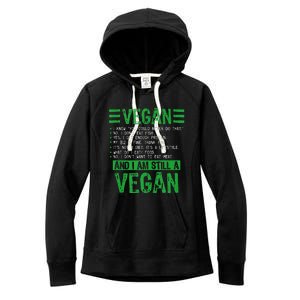 Funny I Am Still A Vegan Vegetarian Healthy Love Haters Women's Fleece Hoodie