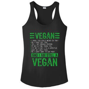 Funny I Am Still A Vegan Vegetarian Healthy Love Haters Ladies PosiCharge Competitor Racerback Tank