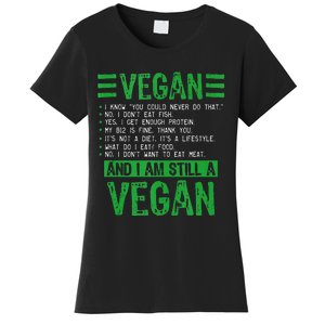 Funny I Am Still A Vegan Vegetarian Healthy Love Haters Women's T-Shirt