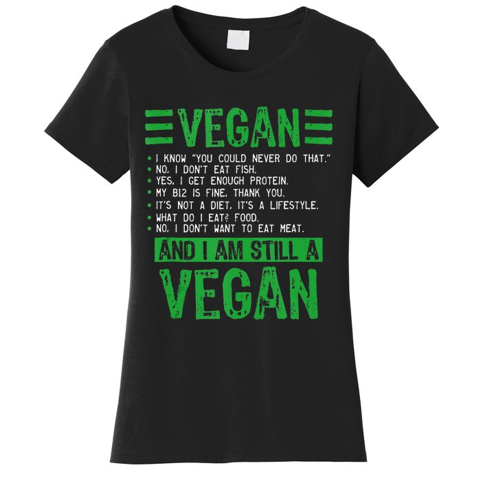 Funny I Am Still A Vegan Vegetarian Healthy Love Haters Women's T-Shirt