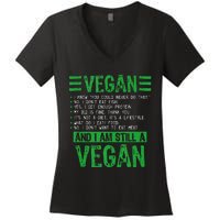 Funny I Am Still A Vegan Vegetarian Healthy Love Haters Women's V-Neck T-Shirt