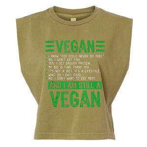 Funny I Am Still A Vegan Vegetarian Healthy Love Haters Garment-Dyed Women's Muscle Tee