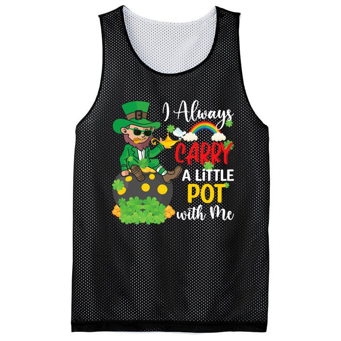 Funny I Always Carry A Little Pot With Me St Patricks Day Mesh Reversible Basketball Jersey Tank