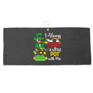 Funny I Always Carry A Little Pot With Me St Patricks Day Large Microfiber Waffle Golf Towel