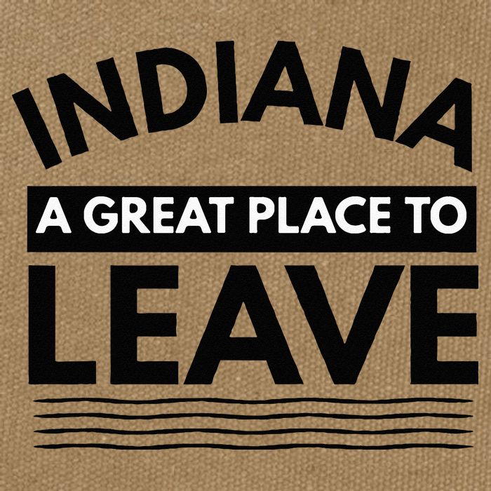 Funny Indiana A Great Place To Leave Sarcastic Indiana Retro Cotton Canvas Backpack
