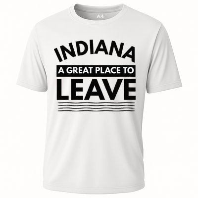 Funny Indiana A Great Place To Leave Sarcastic Indiana Retro Cooling Performance Crew T-Shirt