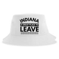 Funny Indiana A Great Place To Leave Sarcastic Indiana Retro Sustainable Bucket Hat