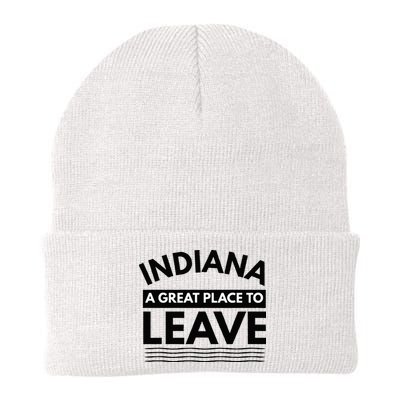 Funny Indiana A Great Place To Leave Sarcastic Indiana Retro Beanie