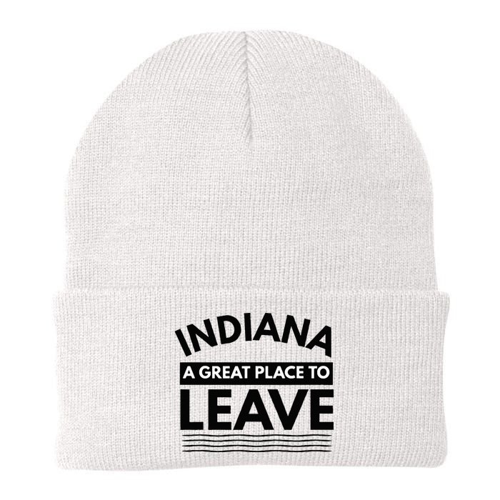 Funny Indiana A Great Place To Leave Sarcastic Indiana Retro Beanie