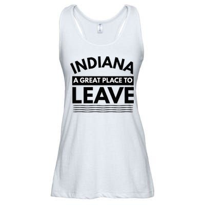 Funny Indiana A Great Place To Leave Sarcastic Indiana Retro Ladies Essential Flowy Tank