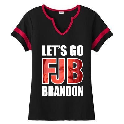 FJB Let's Go Brandon Image Apparel Ladies Halftime Notch Neck Tee