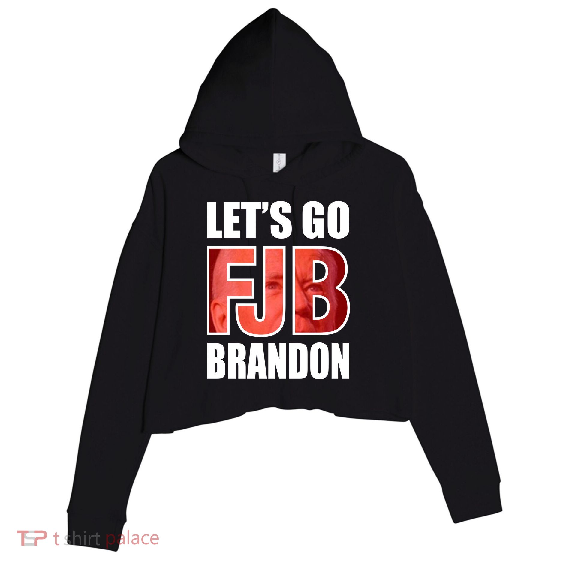 FJB Let's Go Brandon Image Apparel Crop Fleece Hoodie