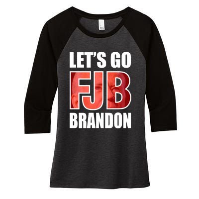 FJB Let's Go Brandon Image Apparel Women's Tri-Blend 3/4-Sleeve Raglan Shirt