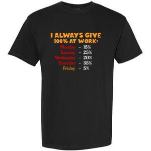 Funny I Always Give 100 Percent At Work Labor Day Garment-Dyed Heavyweight T-Shirt