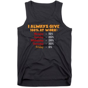 Funny I Always Give 100 Percent At Work Labor Day Tank Top