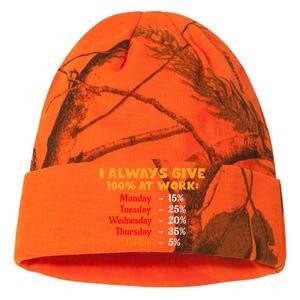 Funny I Always Give 100 Percent At Work Labor Day Kati Licensed 12" Camo Beanie