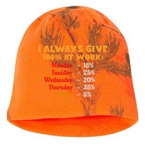 Funny I Always Give 100 Percent At Work Labor Day Kati - Camo Knit Beanie