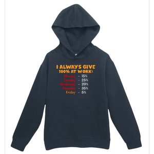 Funny I Always Give 100 Percent At Work Labor Day Urban Pullover Hoodie