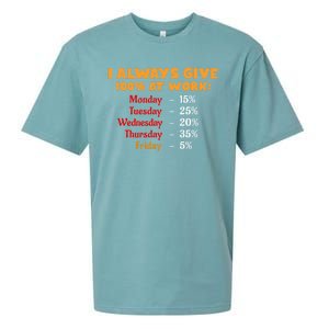 Funny I Always Give 100 Percent At Work Labor Day Sueded Cloud Jersey T-Shirt