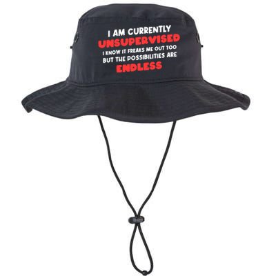 Funny I Am Currently Unsupervised I Know It Freaks Me Legacy Cool Fit Booney Bucket Hat