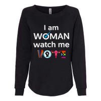 Funny I Am Woman Watch Me Vote Womens California Wash Sweatshirt