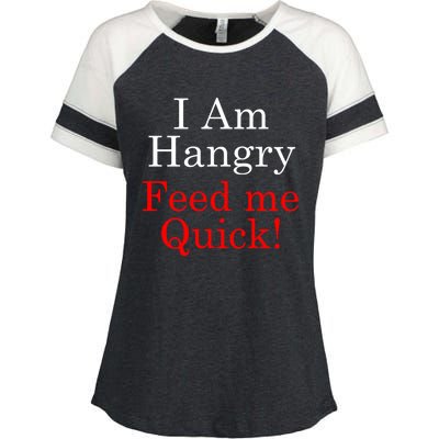 Funny I Am Hangry Feed Me Quick Funny Gift Enza Ladies Jersey Colorblock Tee