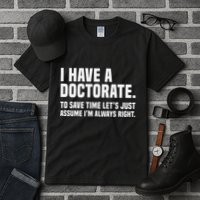 Funny I Am A Doctor To Save Time IM Always Right Tall T-Shirt