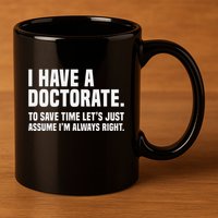 Funny I Am A Doctor To Save Time IM Always Right 11oz C Handle Ceramic Mug