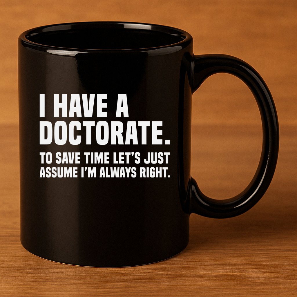 Funny I Am A Doctor To Save Time IM Always Right 11oz C Handle Ceramic Mug