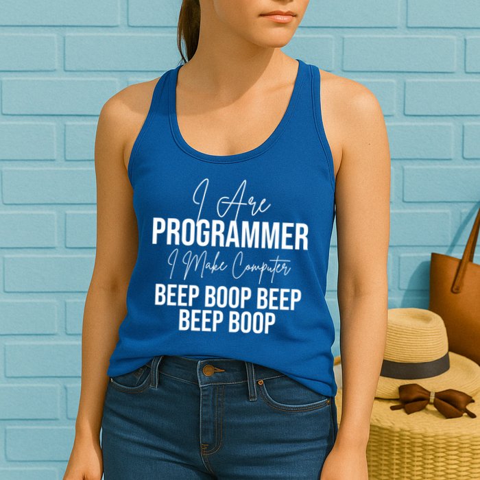Funny I Are Programmer Computer Programming Coding Coder Gift Women's Racerback Tank