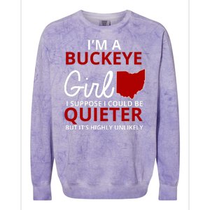 Funny I'm A Buckeye Girl Football Fan Colorblast Crewneck Sweatshirt