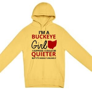 Funny I'm A Buckeye Girl Football Fan Premium Pullover Hoodie