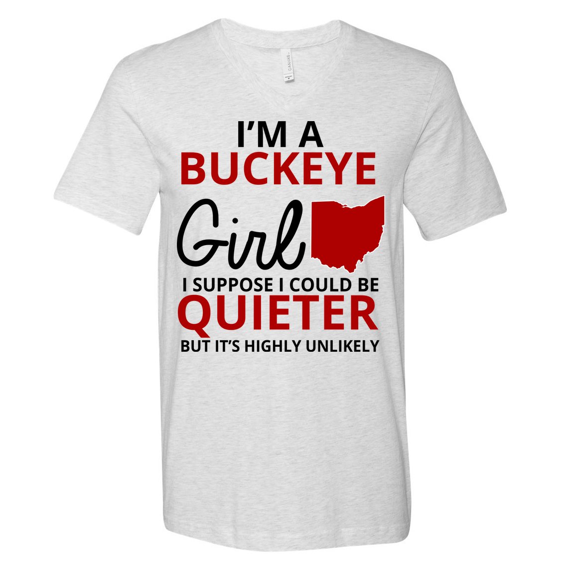 Funny I'm A Buckeye Girl Football Fan V-Neck T-Shirt