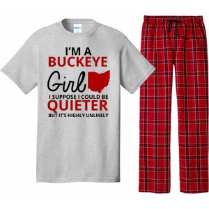 Funny I'm A Buckeye Girl Football Fan Pajama Set