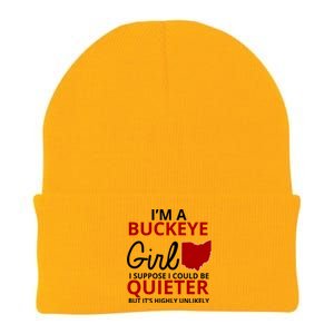 Funny I'm A Buckeye Girl Football Fan Knit Cap Winter Beanie