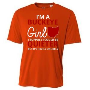 Funny I'm A Buckeye Girl Football Fan Cooling Performance Crew T-Shirt