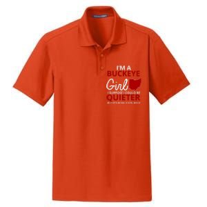 Funny I'm A Buckeye Girl Football Fan Dry Zone Grid Polo