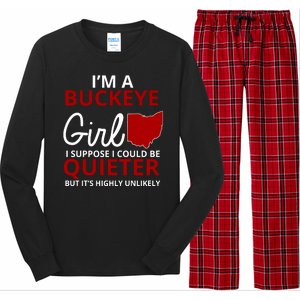 Funny I'm A Buckeye Girl Football Fan Long Sleeve Pajama Set