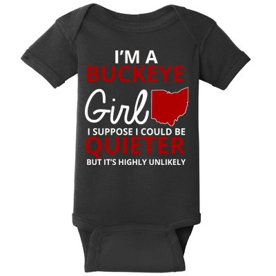 Funny I'm A Buckeye Girl Football Fan Baby Bodysuit