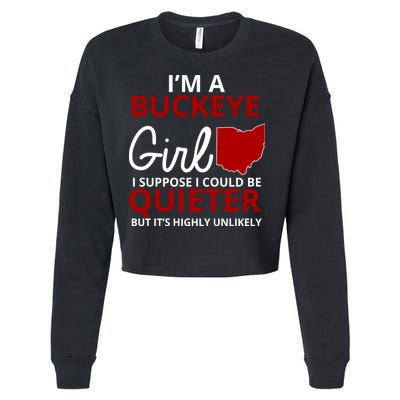 Funny I'm A Buckeye Girl Football Fan Cropped Pullover Crew