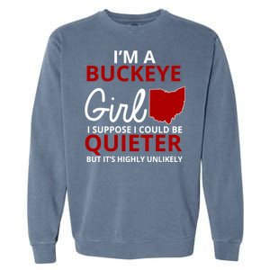 Funny I'm A Buckeye Girl Football Fan Garment-Dyed Sweatshirt