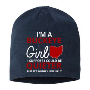 Funny I'm A Buckeye Girl Football Fan Sustainable Beanie